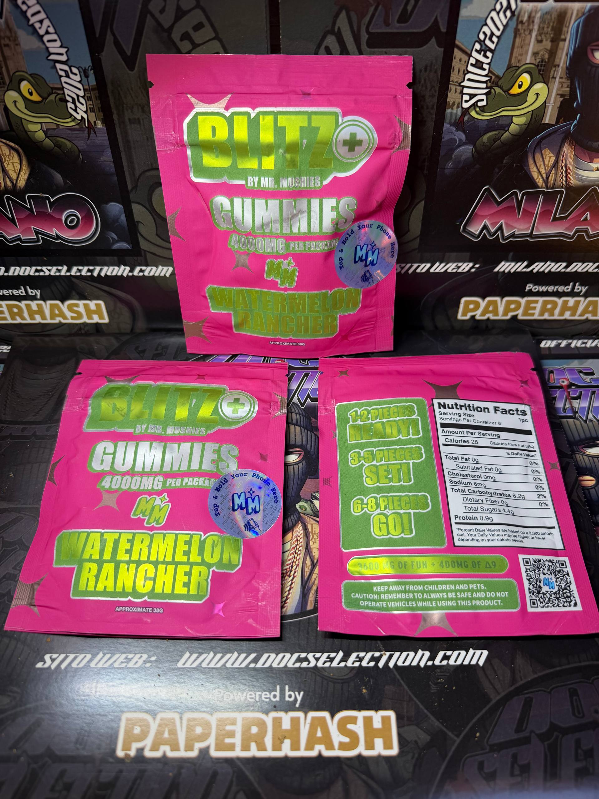  Gummies Blitz Psilo+Thc - WATERMELON RANCHER 