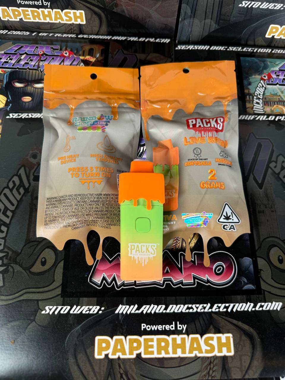 Vape T.H.C. 80% Packpoods Diamonds 2gr - RAINBOW SORBET 