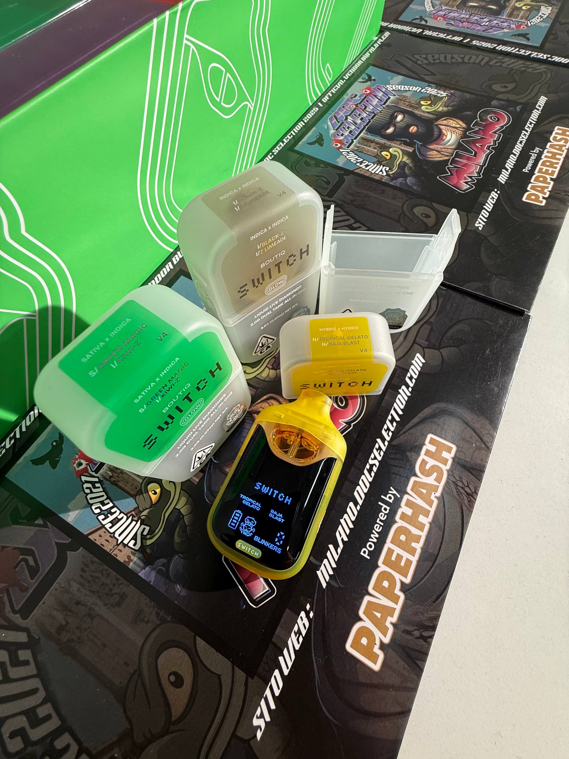 Vape T.H.C. 90%  Switch Boutique 2gr - TROPICAL GELATO & BAJA BLAST