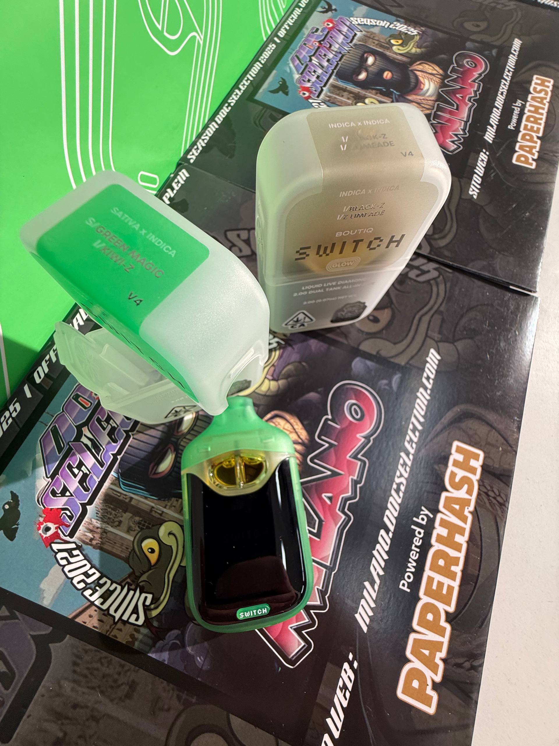 Vape T.H.C. 90%  Switch Boutique 2gr - GREEN MAGIC & KIWI/Z 